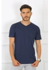 Hepsizen Erkek Lacivert %100 Pamuklu T-shirt 27486