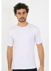 Hepsizen Erkek Sıfır Yaka Likralı Beyaz T-shirt 65710