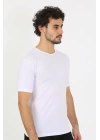 Hepsizen Erkek Sıfır Yaka Likralı Beyaz T-shirt 65710