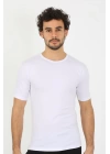 Hepsizen Erkek Sıfır Yaka Likralı Beyaz T-shirt 65710