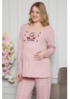 Hepsizen Kadın %100 Pamuklu Hamile Pijama Takımı 4515