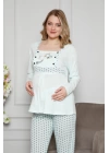 Hepsizen Kadın %100 Pamuklu Hamile Pijama Takımı 4516