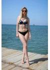 Hepsizen Kadın Yarım Destekli Alt Üst Bikini Takım Lacivert 35013