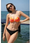 Hepsizen Kadın Yarım Destekli Alt Üst Bikini Takım Turuncu 35012