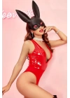 Kadın Babydoll Fantezi Harness Erotik Kıyafet 2049 Kırmızı - Royaleks