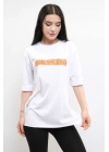 Hepsizen Bisiklet Yaka Oversize Tshirt Beyaz