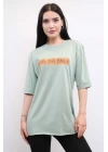 Hepsizen Bisiklet Yaka Oversize Tshirt Mint