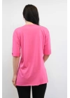 Hepsizen Bisiklet Yaka Oversize Tshirt Pembe