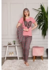 Hepsizen Kadın %100 Pamuk 3lü Sabahlık Pijama Takım 1117