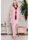 Hepsizen Kadın %100 Pamuk 3lü Sabahlık Pijama Takım 1119