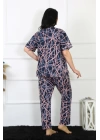 Hepsizen Kadın 5xl-6xl-7xl-8xl Büyük Beden Kısa Kol Pijama Takım 75008