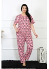 Hepsizen Kadın 5xl-6xl-7xl-8xl Büyük Beden Kısa Kol Pijama Takım 75009