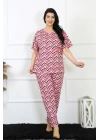 Hepsizen Kadın 5xl-6xl-7xl-8xl Büyük Beden Kısa Kol Pijama Takım 75009