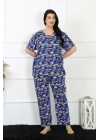 Hepsizen Kadın 5xl-6xl-7xl-8xl Büyük Beden Kısa Kol Pijama Takım 75010