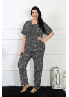 Hepsizen Kadın 5xl-6xl-7xl-8xl Büyük Beden Kısa Kol Pijama Takım 75011