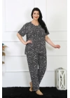 Hepsizen Kadın 5xl-6xl-7xl-8xl Büyük Beden Kısa Kol Pijama Takım 75011