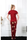 Hepsizen Kadın Bordo Kısa Kol Pijama Takım 20388