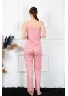 Hepsizen Kadın İp Askılı Somon Pijama Takım 4136