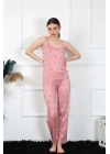 Hepsizen Kadın İp Askılı Somon Pijama Takım 4138