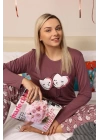 Hepsizen Kadın Penye Uzun Kol Pijama Takım 4187