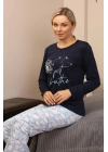 Hepsizen Kadın Penye Uzun Kol Pijama Takım 4189