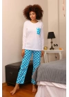 Hepsizen Kadın Uzun Kol Penye Pijama Takım 4197