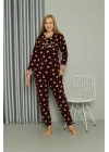 Hepsizen Welsoft Polar Kadın Kapşonlu Pijama Takımı 8513