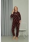 Hepsizen Welsoft Polar Kadın Kapşonlu Pijama Takımı 8513