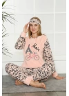 Hepsizen Welsoft Polar Kadın Manşetli Pijama Takımı 8403