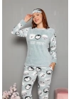 Hepsizen Welsoft Polar Kadın Manşetli Pijama Takımı 8448