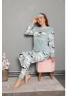 Hepsizen Welsoft Polar Kadın Manşetli Pijama Takımı 8448