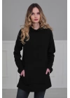 Önden Cepli Polar Sweatshirt,sw-1pl Siyah