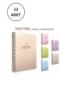 Pastoral A4 Spiralli PP Kapak Defter 96YP Çizgili 12 Adet