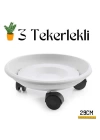 Saksı Taşıyıcı ve Altığı 29 Cm Tekerlekli BEYAZ 715717