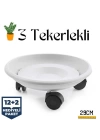 Saksı Taşıyıcı ve Altığı 29 Cm Tekerlekli BEYAZ 715717