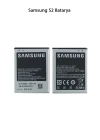 Samsung S2 Telefonlarla Uyumlu Batarya 1650 mAh