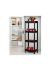 Shelf Unit Raf Ünitesi Siyah Renk 4 Katlı Royaleks-81414