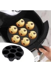 ShopZum 7 Gözlü Silikon ShopZum Çok Amaçlı Airfryer Muffin Cupcake Kek ve Çörek Pişirme Kalıbı