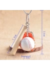 ShopZum Gerçekçi Beyzbol Tasarımlı Şık Anahtarlık Kolye Çanta Süsü Baseball Keychain