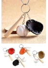 ShopZum Gerçekçi Beyzbol Tasarımlı Şık Anahtarlık Kolye Çanta Süsü Baseball Keychain