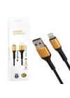 ShopZum  WK-22025 USB TO LIGHTNING ÖRGÜLÜ SİYAH ŞARJ KABLOSU ShopZum (NO:14)