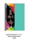 Spiralli PP Kapak 4+1 125  Yaprak Ayraçlı Defter