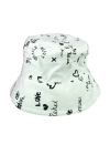 Unisex Kova Şapka Balıkçı Şapka Bucket Hat Desenli Beyaz