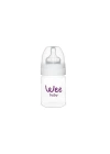 Wee Baby Silikon Uçlu Desenli PP Biberon 150 ml - Beyaz