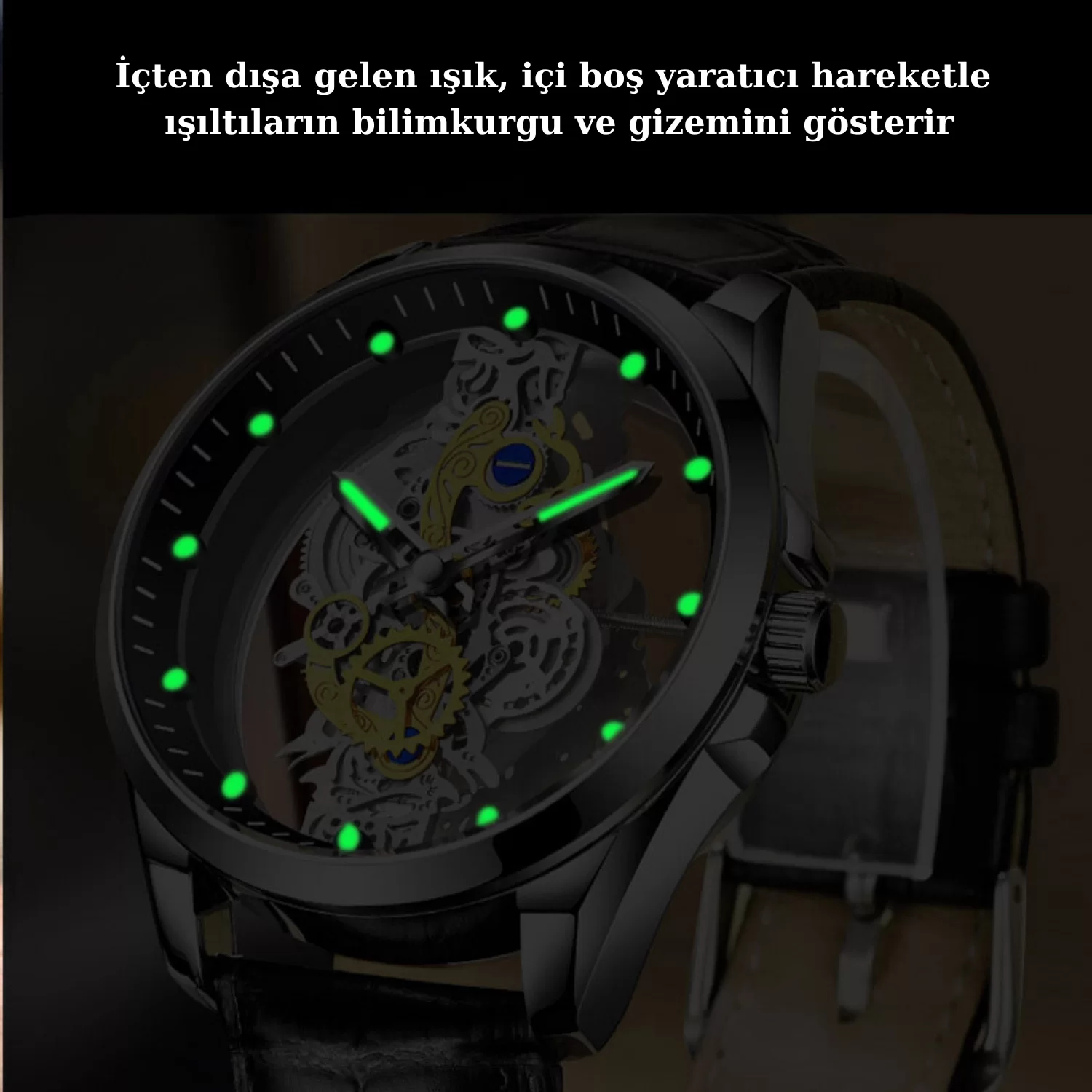 Erkek İskelet Otomatik Quartz Saat 3