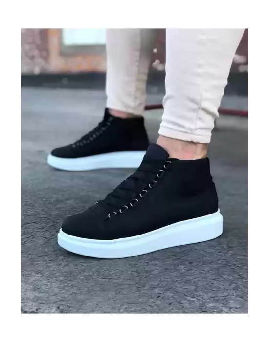 Wagoon WG032 Siyah Bağcıklı Sneakers  Yarım Bilek Bot