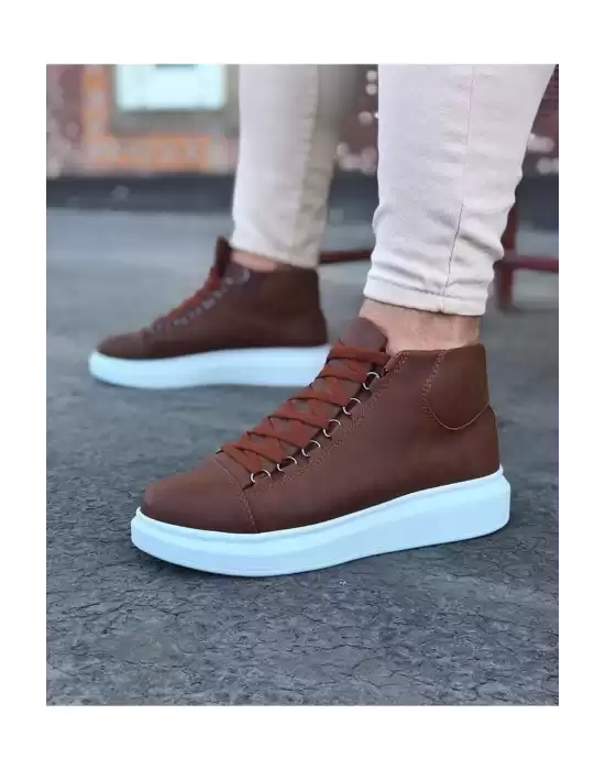 Wagoon WG032 Taba Bağcıklı Sneakers  Yarım Bilek Bot