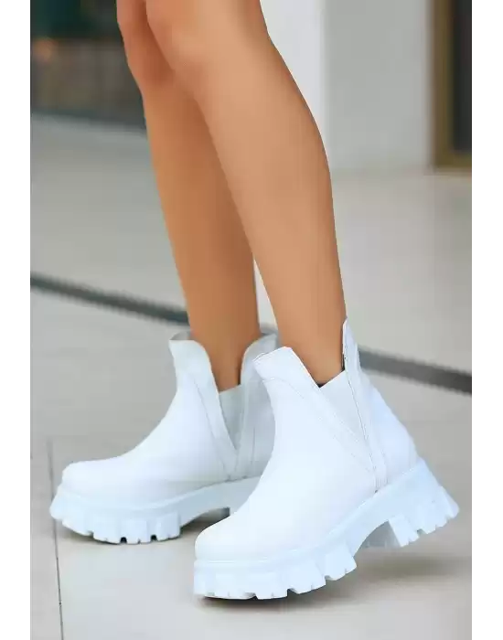 Jati Beyaz Cilt Dolgu Topuk Bot