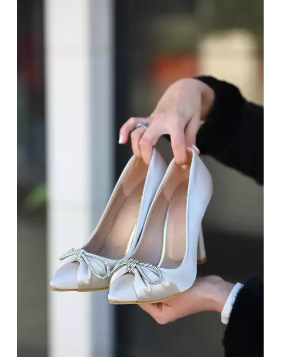 Layne Bej Saten Stiletto Ayakkabı