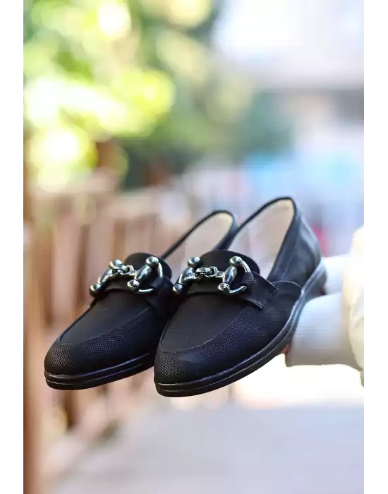 Celio Siyah Cilt Desenli Babet Ayakkabı